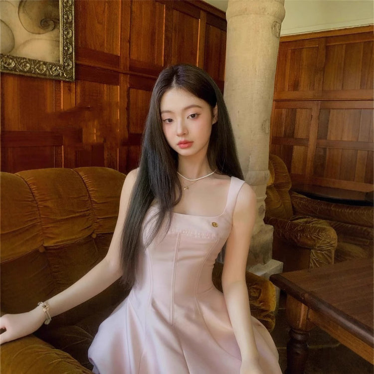 Simple Fishbone Strap Light Dress.