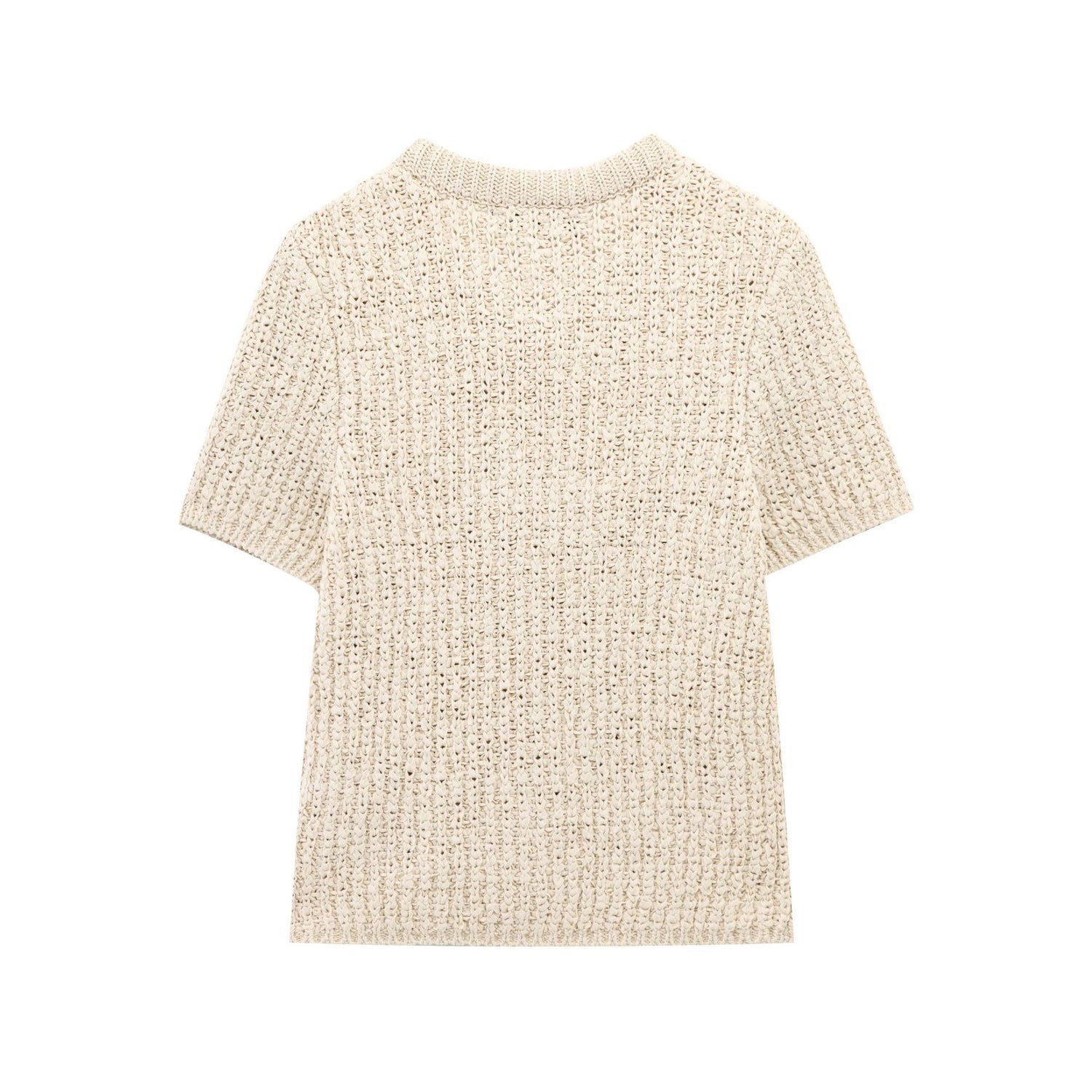 Transparent Organza Bowknot Decoration Knitted Coat.