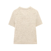 Transparent Organza Bowknot Decoration Knitted Coat.