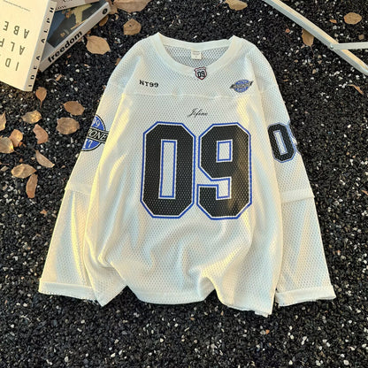 Retro American Street V-neck Long-sleeved.