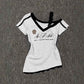 American Hot Girl V-neck T-shirt for Women - Summer Short-sleeved Style