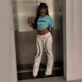 Slim Frayed Lace-up Jeans for Women - Stretch All-matching New Fit