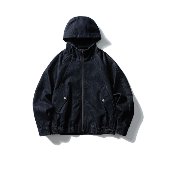 Autumn Denim Hooded Jacket for Men and Women - Retro Casual Loose Washed Denim Jacket - Florence Luxe