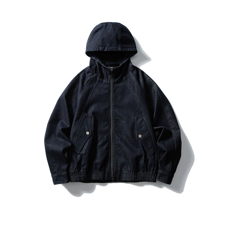 Autumn Denim Hooded Jacket for Men and Women - Retro Casual Loose Washed Denim Jacket - Florence Luxe