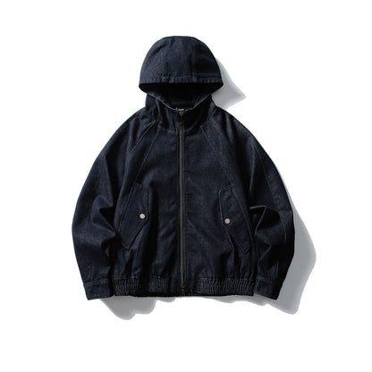 Autumn Denim Hooded Jacket for Men and Women - Retro Casual Loose Washed Denim Jacket - Florence Luxe