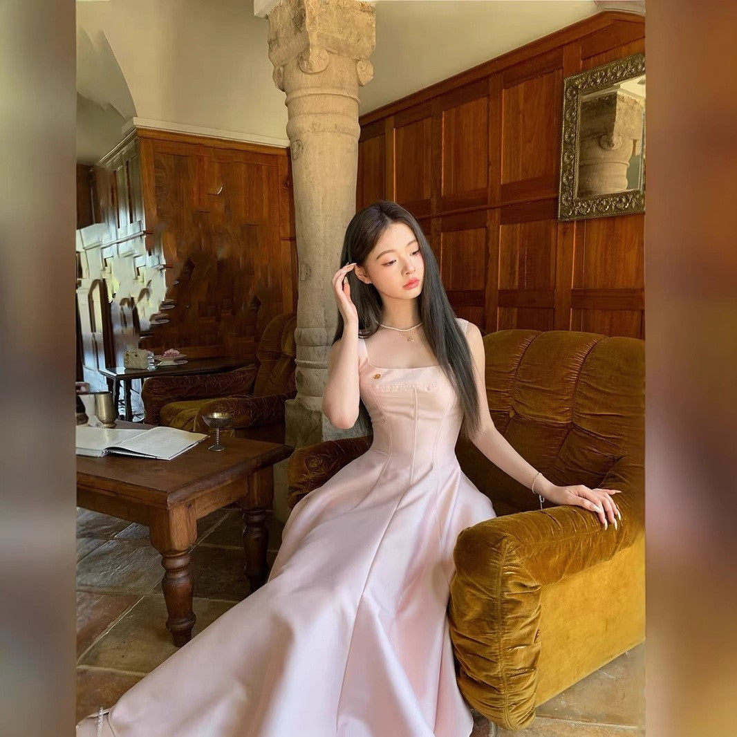 Simple Fishbone Strap Light Dress.