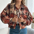 Womens Plaid Button Down Shacket Long Sleeve Jacket - Florence Luxe