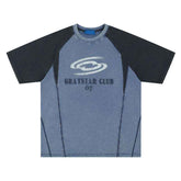 Hip Hop Letter Print T-shirt with Raglan Sleeves for Men