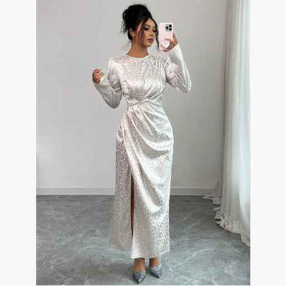 Elegant Style Printed Long-sleeved Dress For Women