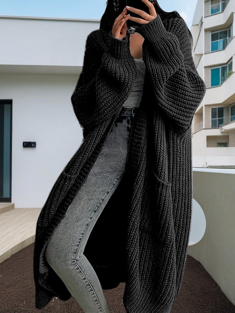 Autumn and Winter Long Knitted Cardigan for Women - Loose All-Matching Base Long-Sleeved Sweater - Florence Luxe