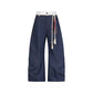 American Retro Machete Design Jeans with Double Waist Strap Stitching