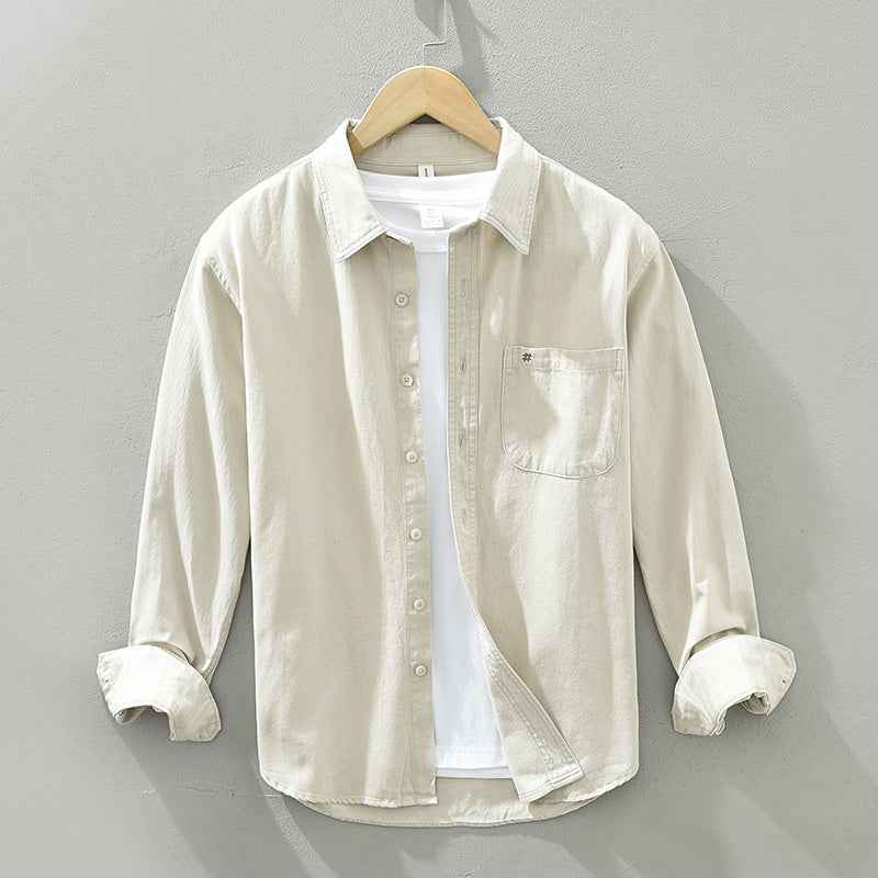 Loose Leisure All-matching Pocket Embroidered Shirt