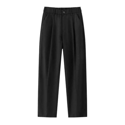 Loose Straight Black Casual Trousers Men