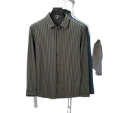 Spring And Autumn New Vertical Striped Shirt Men