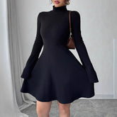 Elegant And Simple Temperament Wild Slim-fit Turtleneck Long Sleeve Dress - Florence Luxe