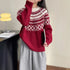 New Round Neck Loose Slimming Christmas Knitwear Top - Florence Luxe