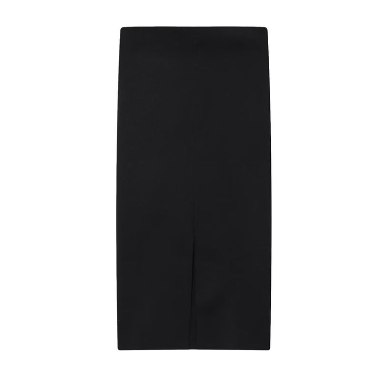 Temperament Female Knitted Double-breasted Coat Midi Skirt for Stylish Elegance - Florence Luxe