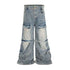 Detachable Multi-Pocket Overalls - Worn-Looking Washed-Out Two-Way Style