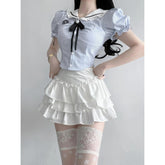 Sweet College Style Two-Piece Set - Hot Girl Waist Trimming Design - Florence Luxe