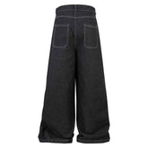 Multi-Pocket Workwear Jeans in Pleated Design with Primary Color Options