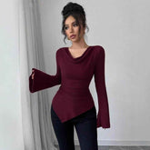 Ribbed Off-the-Shoulder Sweater - Off-the-Shoulder Ribbed Sweater for Effortless Elegance