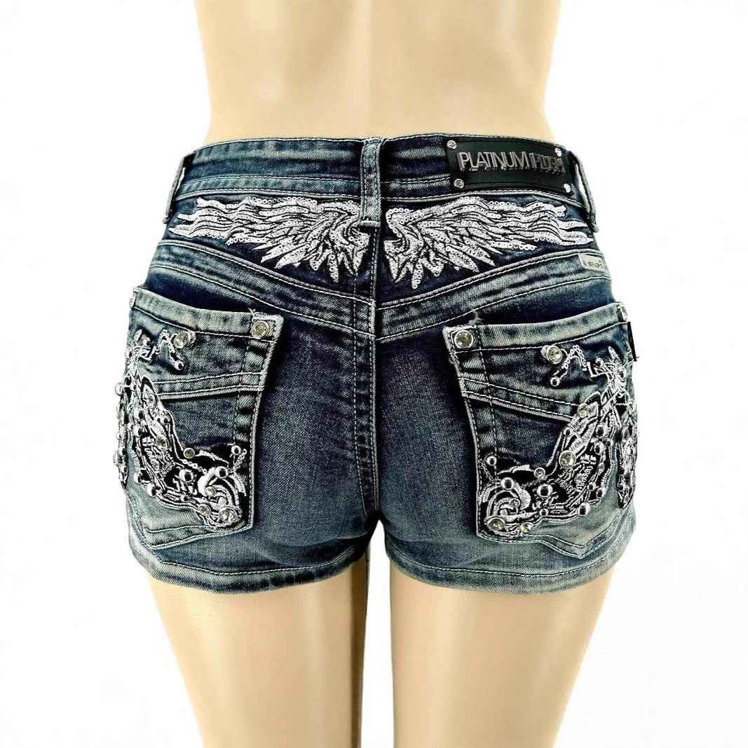 Fashion Hot Pants Embroidered Denim Shorts
