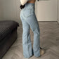 European And American Irregular Waist Design Jeans Casual