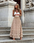Layered Ruffles Long Skirt Summer Fashion A Line Swing Mesh Dress for Women - Florence Luxe