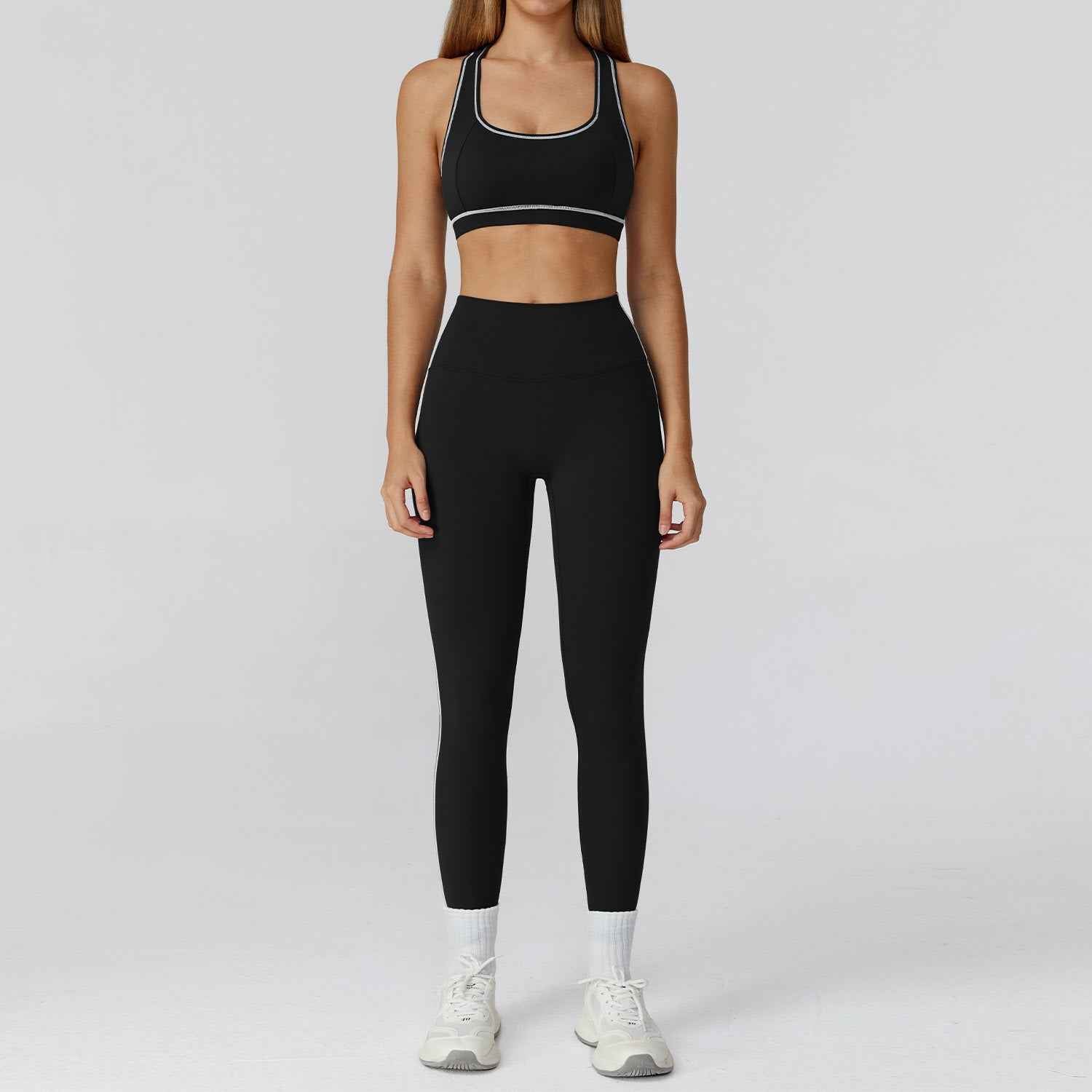 Zipper Slim Fit Yoga Suit - Three-Piece Health Sports Activewear