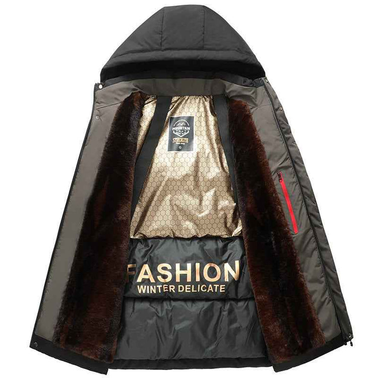 Business Casual Black And Gold Cotton-padded Coat Men&