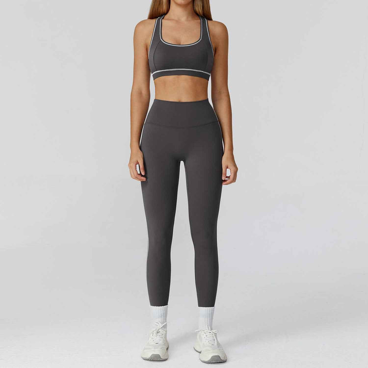 Zipper Slim Fit Yoga Suit - Three-Piece Health Sports Activewear