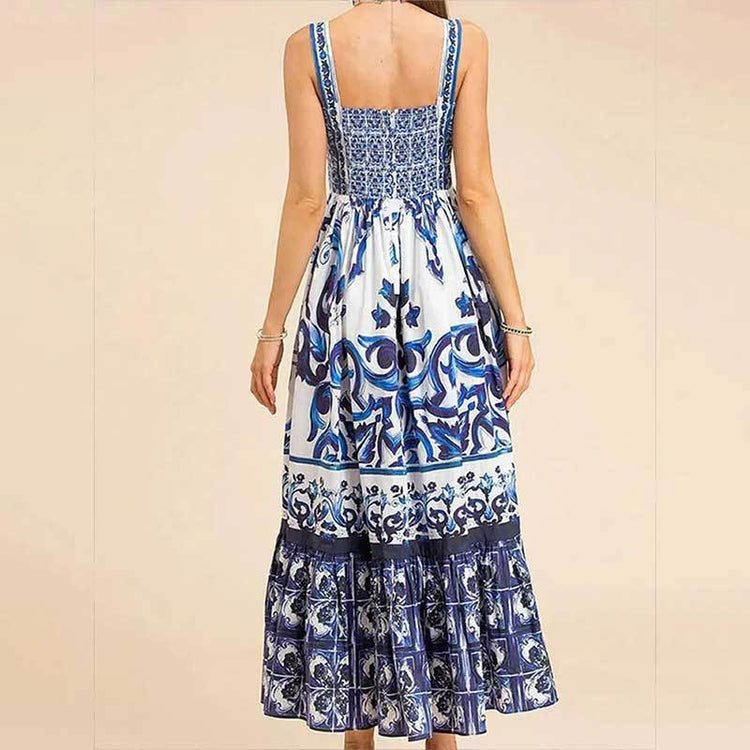 Printed Sleeveless Dress Fashion Temperament Spaghetti For Women - Florence Luxe