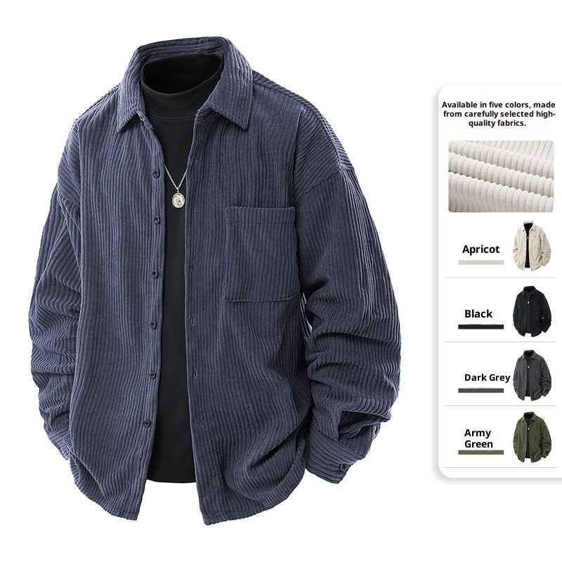 Shirt Collar Fake Two-piece Coat Men