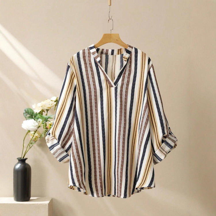 Striped V-neck Suit for Women - Stylish & Chic Design - Florence Luxe