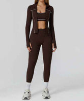 Zipper Slim Fit Yoga Suit - Three-Piece Health Sports Activewear