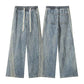 Light Blue Straight Jeans Men - Trendy Style with Three Side Bars