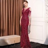 Sequin Fishtail Dress for a Long Slimming Look