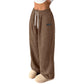 Loose Drawstring Solid Color Pocket Casual Versatile Pants for Women - Women&