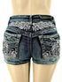 Fashion Hot Pants Embroidered Denim Shorts