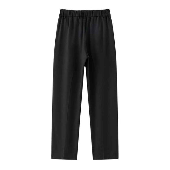 Loose Straight Black Casual Trousers Men