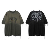 Retro Loose Tattered Jeans for Summer - Personality Half Sleeve Design