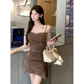 Elegant Rabbit Ear Collar Dress for Women - Thin Looking Fashion Waist-tight Strap Dress