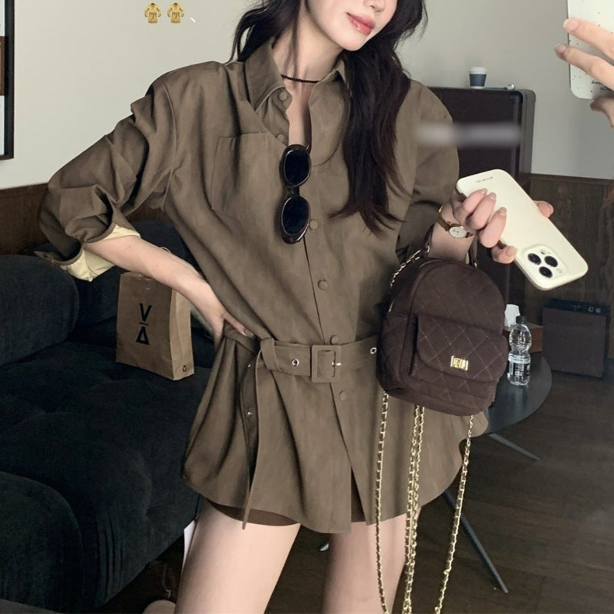 Versatile Mid-Length Shirt for Fashionable Waist Trimming styling - Florence Luxe