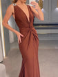 Elegant Deep V-Neck Evening Dress for Timeless Sophistication - Florence Luxe
