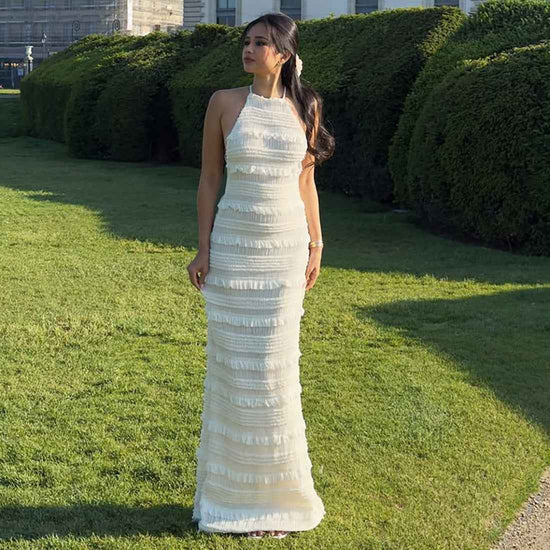 Fashion Women Tied Backless Slim Fit Dress