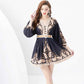 Elegant Single Breasted Vintage Long Sleeve Dress