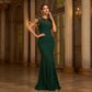 Elegant Sleeveless Round Neck Sequins Slim-fit Sheath Banquet Fishtail Evening Dress