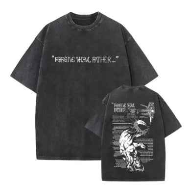 Christian Vintage Washed T-shirt - Jesus Forgive Them Father Design, Perfect Christian Jesus Forgive Them T-shirt