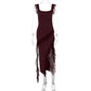 Female Summer Temperament Dress with Stylish Stringy Selvedge Stitching - Florence Luxe