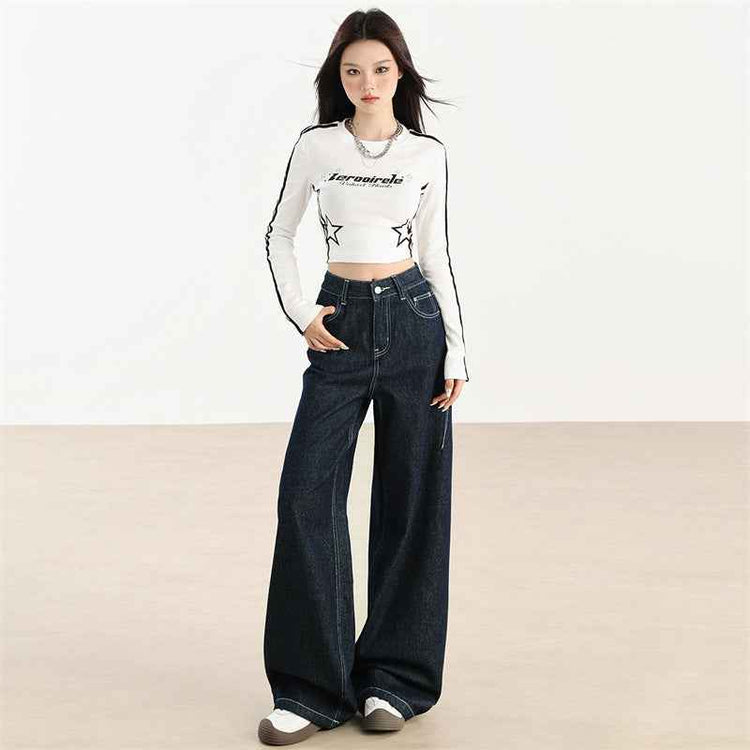 Fashion American Wide Leg Jeans For Women